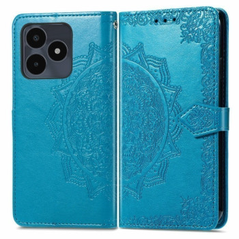 Чехол-книжка Mandala Embossing Pattern на Realme Note 50 - синий
