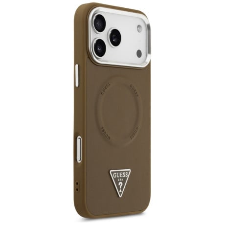 Оригинальный чехол Guess Triangle Logo с MagSafe на iPhone 17 Pro Max - brown