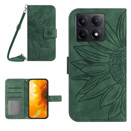 Чохол-книжка Skin Feel Sun Flower для Xiaomi 14T Pro 5G Global - зелений