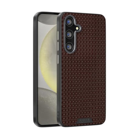 Чехол ABEEL с фактурой Ruyi 6D Micro Relief с MagSafe на Samsung Galaxy S25 FE 5G - коричневый