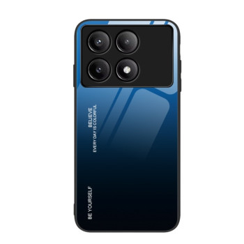 Стеклянный чехол Gradient Color для Xiaomi Poco F6 Pro - черно-синий