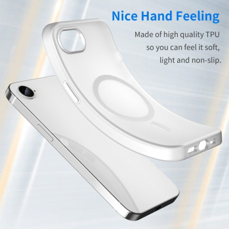 Противоударный чехол MagSafe Frosted Translucent TPU + PC для iPhone 16e - белый