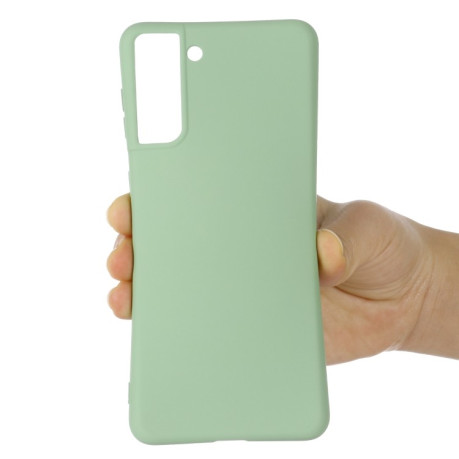 Силиконовый чехол Solid Color Liquid Silicone для Samsung Galaxy S22 5G - зеленый