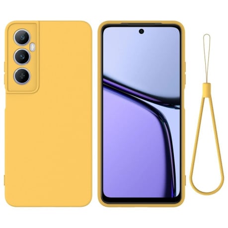 Силиконовый чехол Solid Color Liquid Silicone на Realme C65 4G - желтый