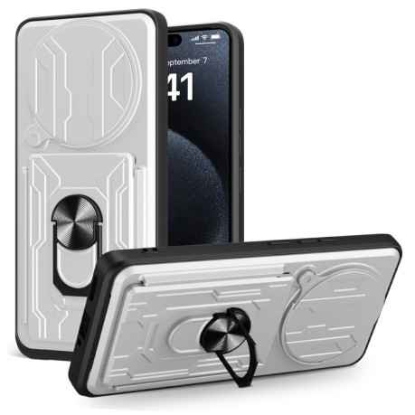 Противоударный чехол Sliding Camshield Card для Xiaomi Redmi Note 14 Pro+ 5G - белый