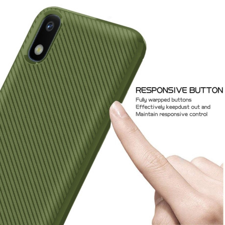 Противоударный чехол Carbon Fiber Texture на Xiaomi Redmi 9A - зеленый