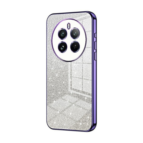Ударозащитный чехол Gradient Glitter Powder Electroplated на Realme 12 Pro / 12 Pro+ - фиолетовый