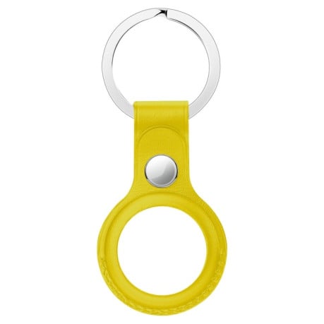 Кожаный брелок с кольцом для AirTag - желтый