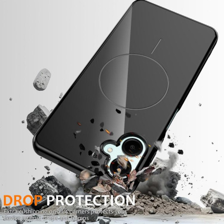 Противоударный чехол Glossy TPU Shockproof MagSafe на Samsung Galaxy А06 5G - черный
