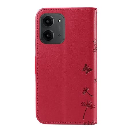 Чехол-книжка Dandelion Embossed Pattern Flip Leather на Xiaomi Redmi 15C 5G / 4G EU 173mm - красный