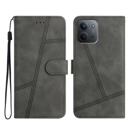 Чехол-книжка Stitching Skin Feel на Xiaomi Redmi 15C 5G / 4G EU 173mm - серый