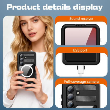 Чехол Contrast Color Gradient Transparent MagSafe на Samsung Galaxy A37 5G — фиолетово-розовый/светло-фиолетовый