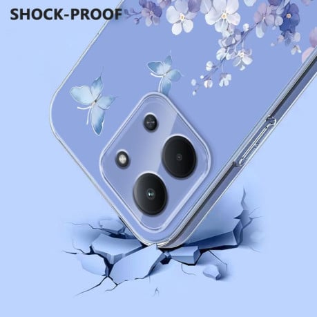 Чехол Flower Pattern Painted на Xiaomi Redmi 15C 5G / 4G EU 173mm - фиолетовый