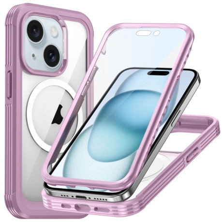 Противоударный чехол Life Waterproof MagSafe Magnetic Rugged для iPhone 15 - розовый