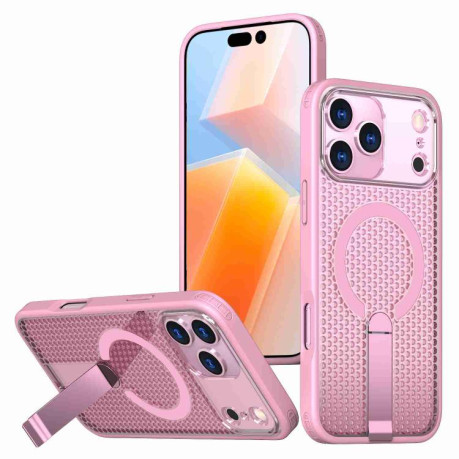 Чохол kalebol Honeycomb Cooling з MagSafe та підставкою на iPhone 17 Pro Max - рожевий
