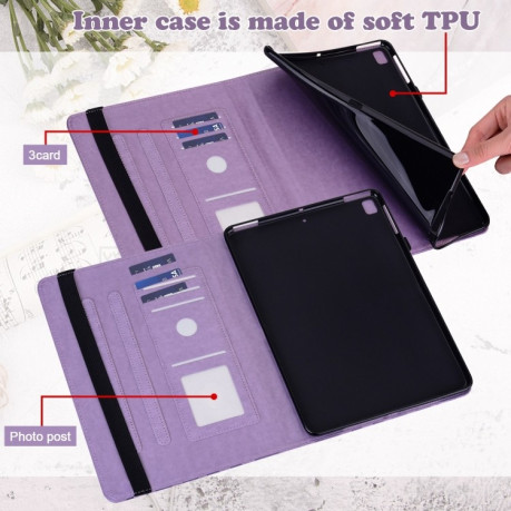 Чехол-книжка Tree Deer Embossed Leather для Xiaomi Redmi Pad SE - фиолетовый