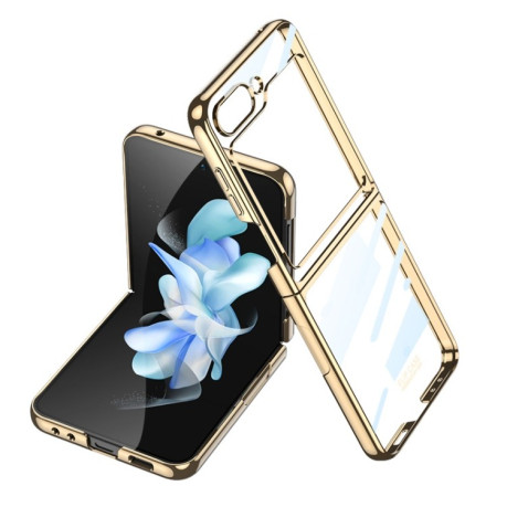 Противоударный чехол Ultra-thin Plating Clear для Samsung Galaxy Flip 5 - золотой