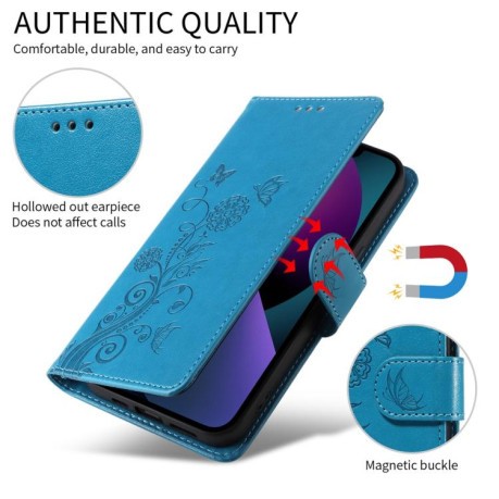 Чохол-книжка Embossed Butterfly для OnePlus 13R/Ace 5/Ace 5 Pro - синій