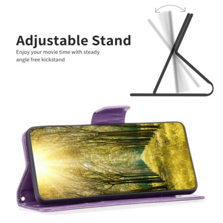 Чохол-книжка Butterflies Pattern для Samsung Galaxy A54 5G - фіолетовий