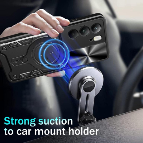 Протиударний чохол CD Texture Sliding Camshield Magnetic Holder для Realme C75 4G / 14x 5G Global - червоний