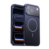 Чехол Corning Glass Plating Large Window MagSafe со стеклом Corning и MagSafe для iPhone 18 Pro/17 Pro — синий