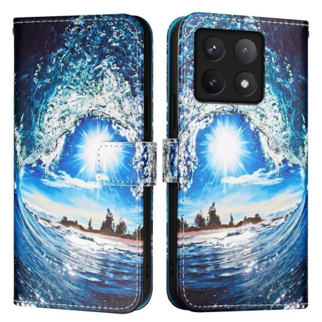 Чохол-книжка Colored Drawing Pattern Plain Weave Leather для Xiaomi 14T Pro - Waves And Sun