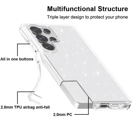 Протиударний чохол Terminator Style Glitter для Samsung Galaxy S25 Ultra 5G - білий