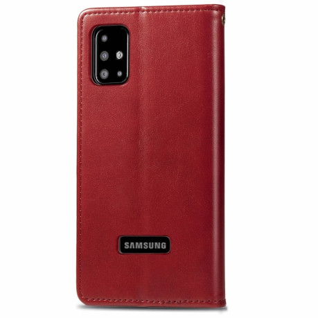 Чохол-книга Retro Solid Color на Samsung Galaxy M51-червоний