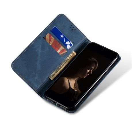 Чохол книжка Denim Texture Casual Style на Xiaomi Redmi Note 13 4G - синій