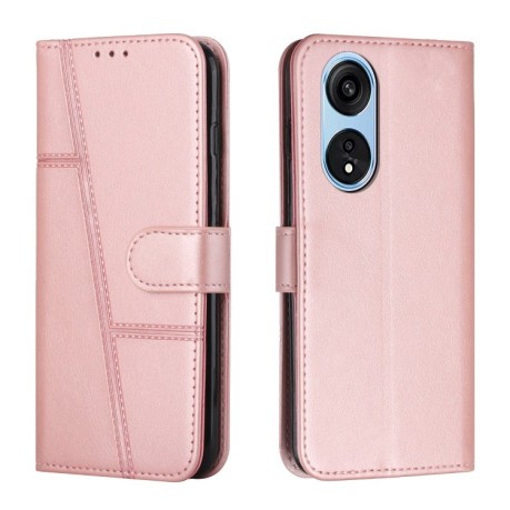 Чохол-книжка Stitching Calf Texture для OPPO A1 5G/A98 5G/A97/F23 5G - рожеве золото