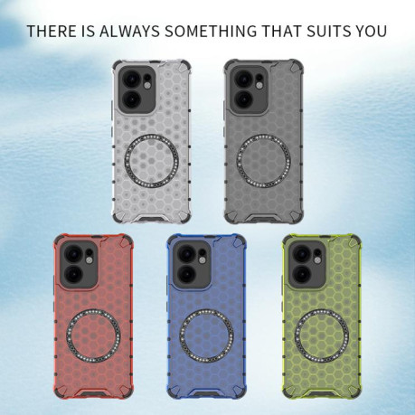 Противоударный чехол Honeycomb Magnetic Ring Shockproof на OPPO Reno13 F 5G Global - синий