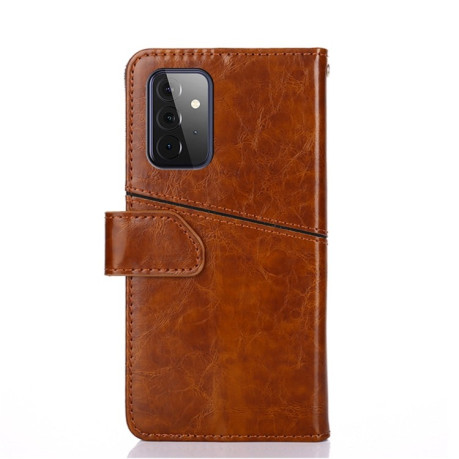 Чохол-книжка Geometric Stitching для Samsung Galaxy A72 - коричневий