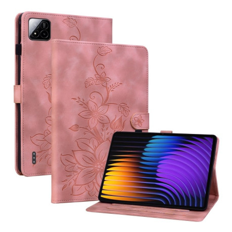 Чехол-книжка Lily Embossed Leather для Xiaomi Pad 7/Pad 7 Pro - розовый