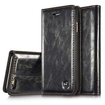 Кожаный чехол-книжка Business Style Crazy Horse Texture на iPhone 6 Plus / 6S Plus - черный