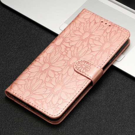 Чехол-книжка Daisy Embossed Leather для на Samsung Galaxy F16 5G / M16 5G - золото