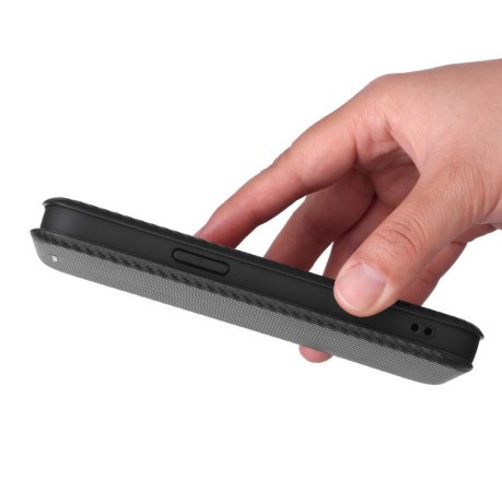 Чехол-книжка Carbon Fiber Texture на iPhone 16e - черный