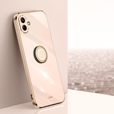 Противоударный чехол XINLI Straight Edge with Ring Holder для Samsung Galaxy A06 4G - розовый