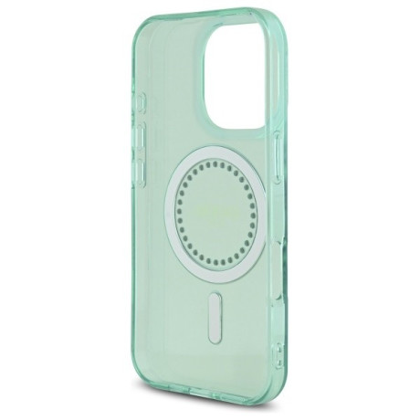 Оригинальный чехол Guess IML Rhinestones MagSafe для iPhone 16 Pro - Green