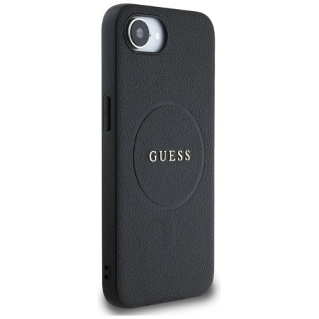 Оригинальный чехол Guess Grained Classic Logo MagSafe на iPhone 16e - Black
