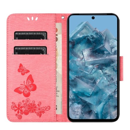 Чехол-книжка Embossed Butterfly для Google Pixel 8 Pro - розовый