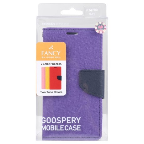 Чохол-книга Mercury Goospery Magnetic Black для iPhone 14 Pro - фіолетовий