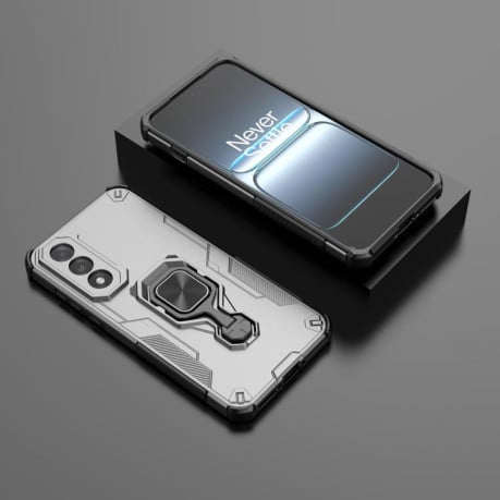 Противоударный чехол Metal Kickstand TPU Hybrid PC на OnePlus Ace 5 Ultra / Nord 5 - серый