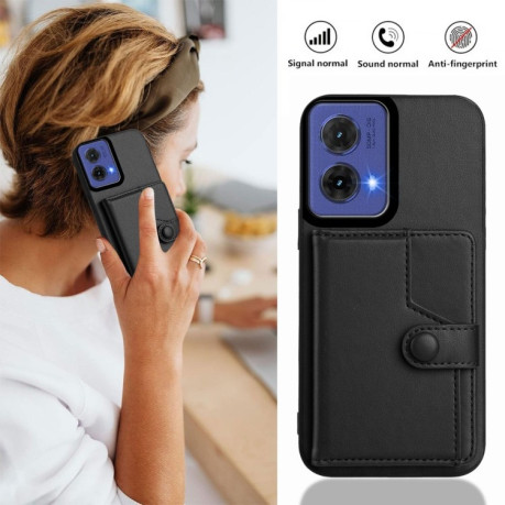 Ударозащитный чехол EU Version Button Card Bag RFID Anti-theft для Motorola Moto G85 - черный