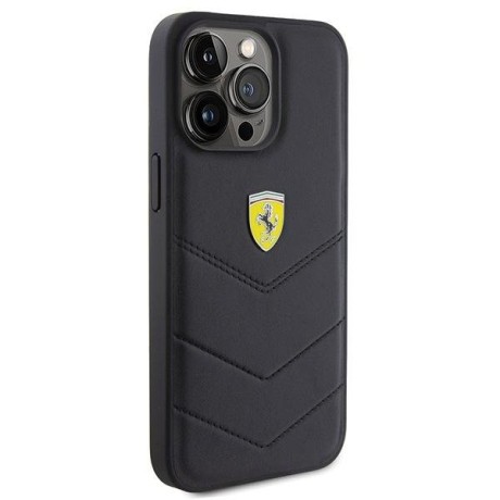 Оригинальный чехол Ferrari Twist Metal Logo case для iPhone 15 Pro Max - black