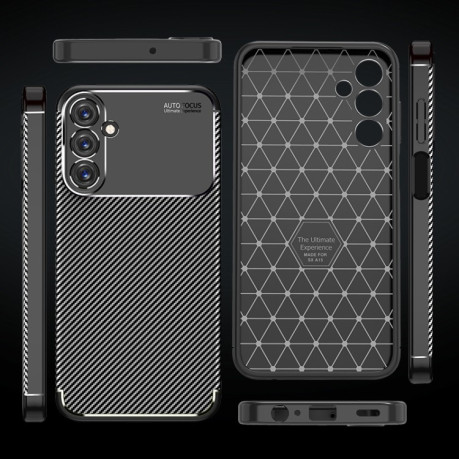 Ударозащитный чехол HMC Carbon Fiber Texture на Samsung Galaxy A15 - черный