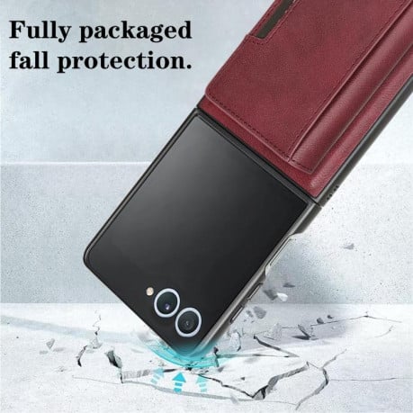 Чохол-книжка Kalebol Strong з MagSafe Tri-Fold з кишенькою для карт на Samsung Galaxy Filp 7 - червоний