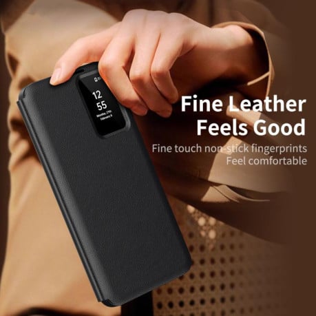 Чехол-книжка Smart View Window Leather на Samsung Galaxy S25 FE 5G - черный