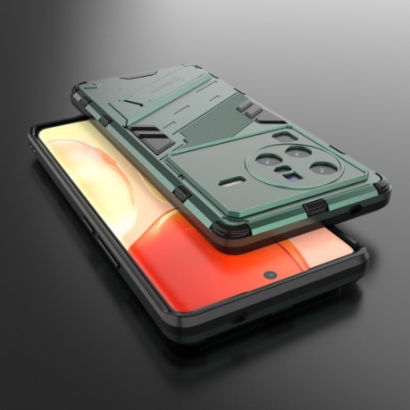 Противоударный чехол Punk Armor для Vivo X80 Pro - зеленый