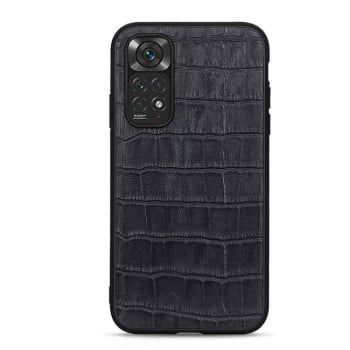 Противоударный чехол Crocodile Texture для Xiaomi Redmi Note 11 4G Global / Note 11S - черный