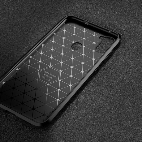 Противоударный чехол Carbon Fiber Texture на Samsung Galaxy A11/M11 - черный